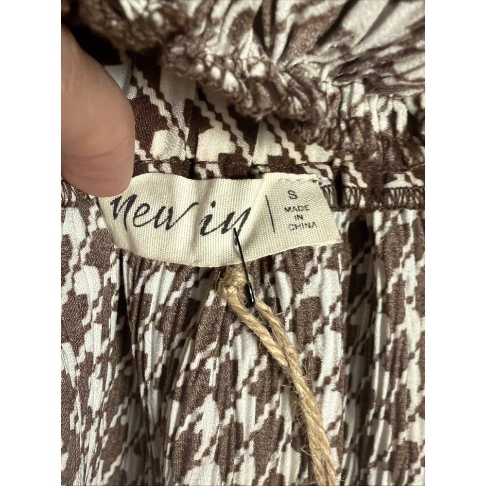 New In Full Length Skirt Houndstooth Chocolate Size S - Picture 4 of 4